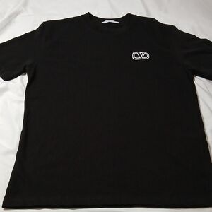 Valentino Black Short Sleeve Tee with White Logo